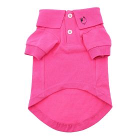 Solid Dog Polo Shirt (Color: Raspberry Sorbet, size: small)