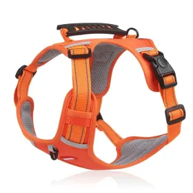 No Pull Pet Harness For Dog & Cat; Adjustable Soft Padded Large Dog Harness With Easy Control Handle (Color: Orange, size: S)