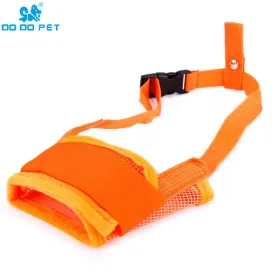 Breathable dog mouth cover; universal for big and small dogs; adjustable velcro (colour: Orange [basic], size: S code)