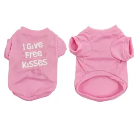 Pet Cotton Clothes for Cats and Dogs in Summer English Print Pet Dog Clothes Tank Top T-shirt in Summer (Color: Pink, size: M)