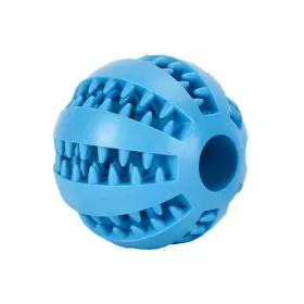 Squeaky Dog Ball Toy with Tooth Cleaning and Bite Resistant Design (Color: Blue, size: 2.0Inch)