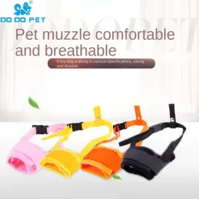 Breathable dog mouth cover; universal for big and small dogs; adjustable velcro (colour: Yellow [basic], size: S code)